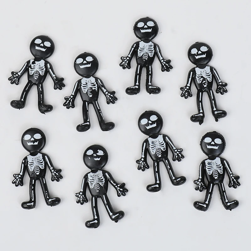 10/30Pcs Scary Halloween Stretchable Skull Skeleton Anti Stress Toy for Kids Birthday Party Favors Halloween Party Pinata Filler