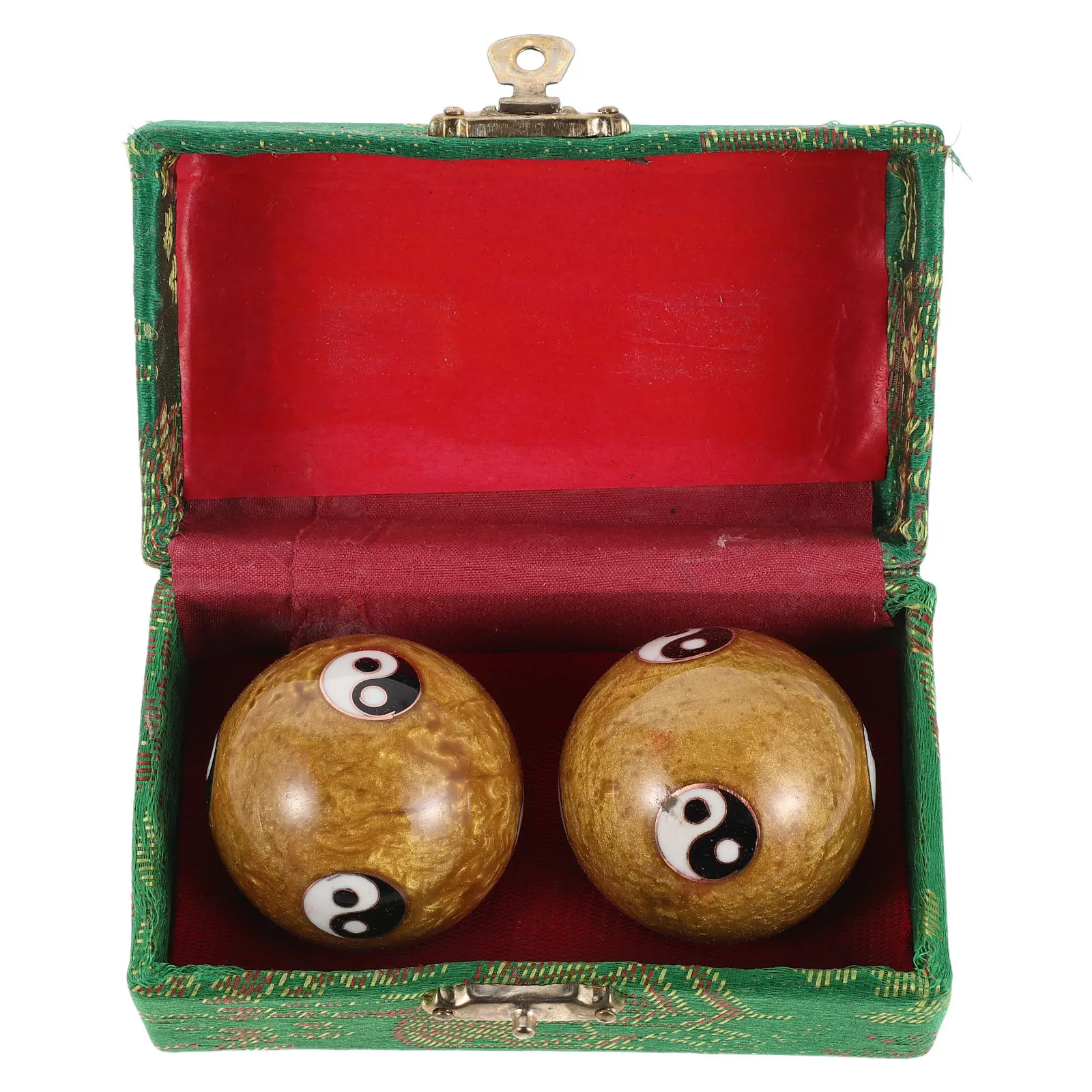 2Pcs Baoding Balls China Health Enamel Hand Exercise Fitness Stress Relief Balls Massage Therapy Training Hand Muscles