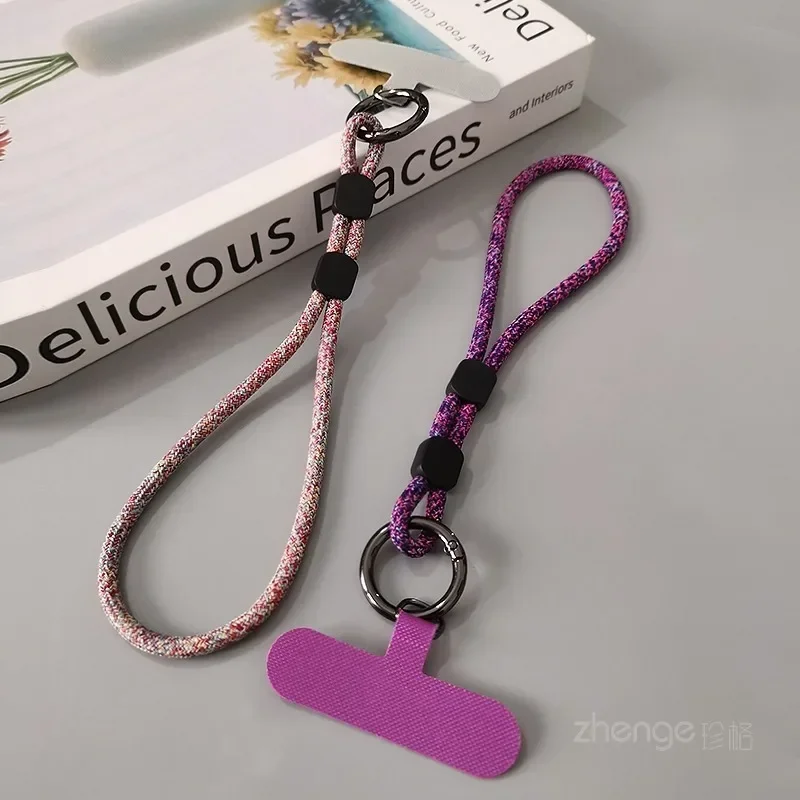 

Color Pattern Simple Hand Rope Hand Wrist Rope Mobile Phone Case Sling Rope Adjustable Phone Strap Charms Lanyards Keychain