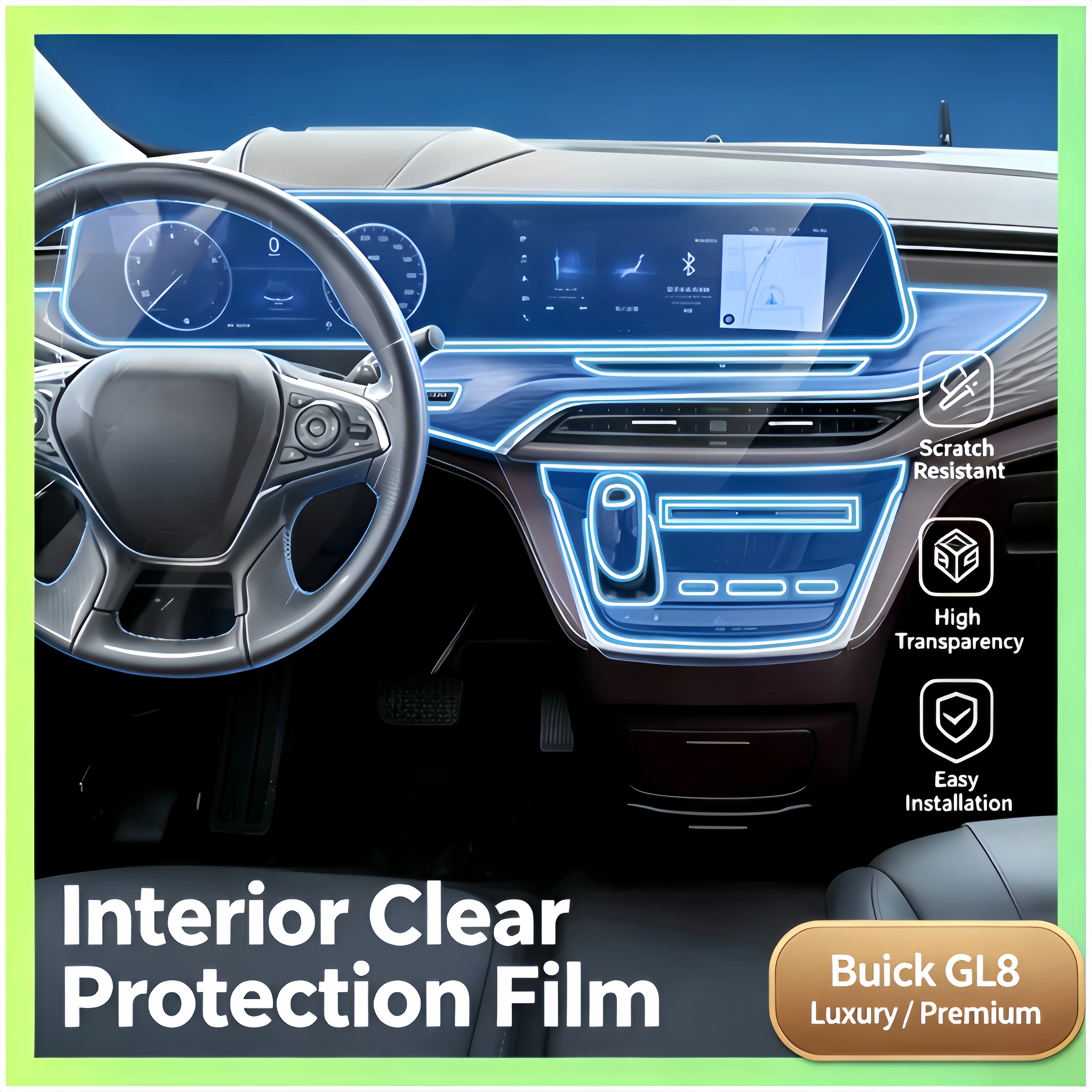 For Buick GL8 full luxury gear console center console protective film interior protection film navigation screen film