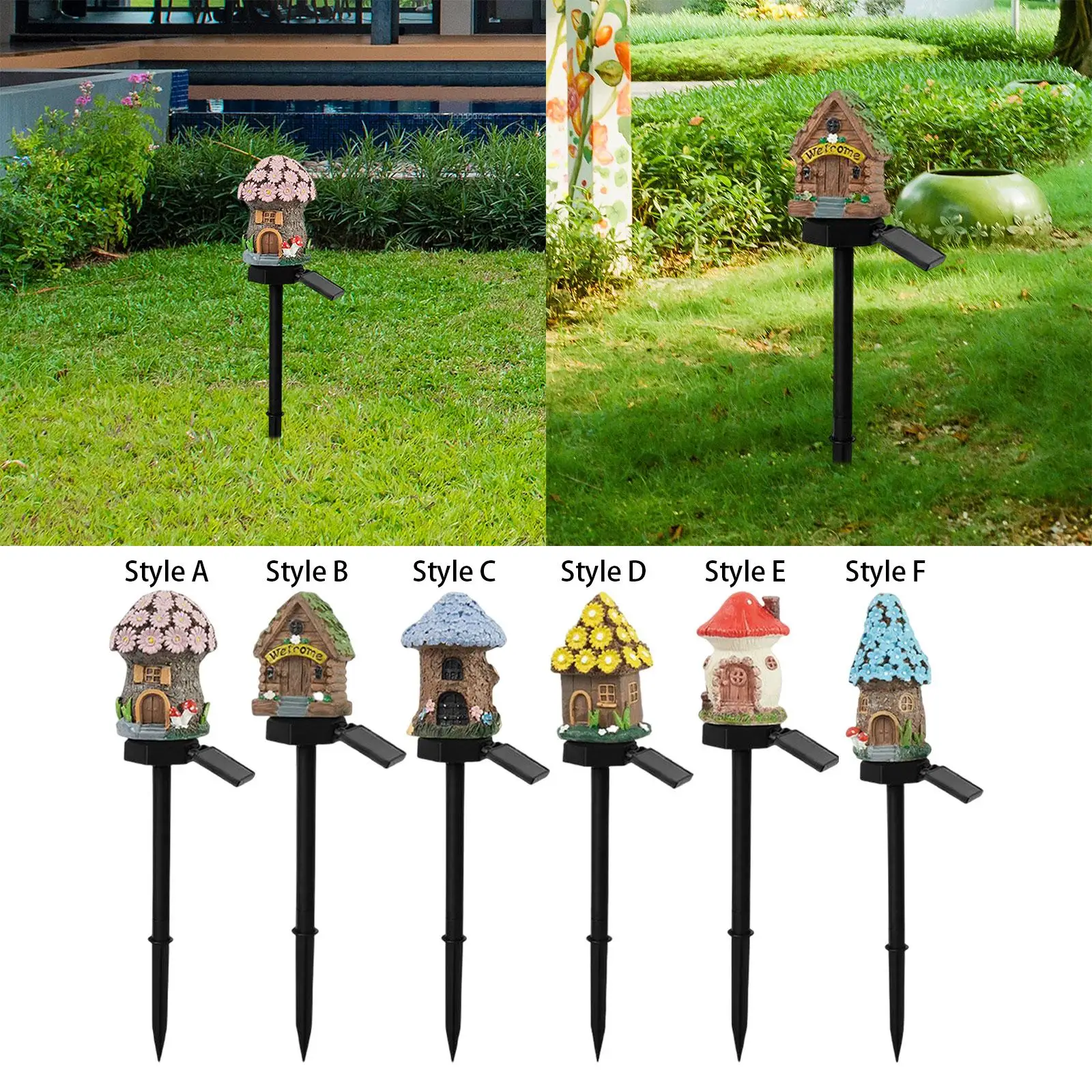 LED Decorative Light Solar Power Garden Stake Light House for Garden Path Patio Decor