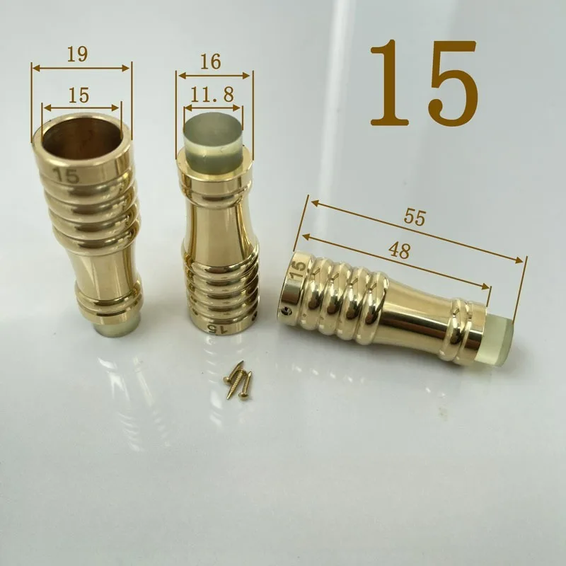 12mm-26mm 가구용 황동 지팡이 팁 (미끄럼 방지 고무 포함)