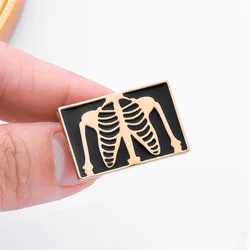Bones Anatomy Brooch Medicine X-Ray CT Image Pins Medical Orthopedics Jewellery Lapel Coat Backpack Badge Jewelry for Doctor
