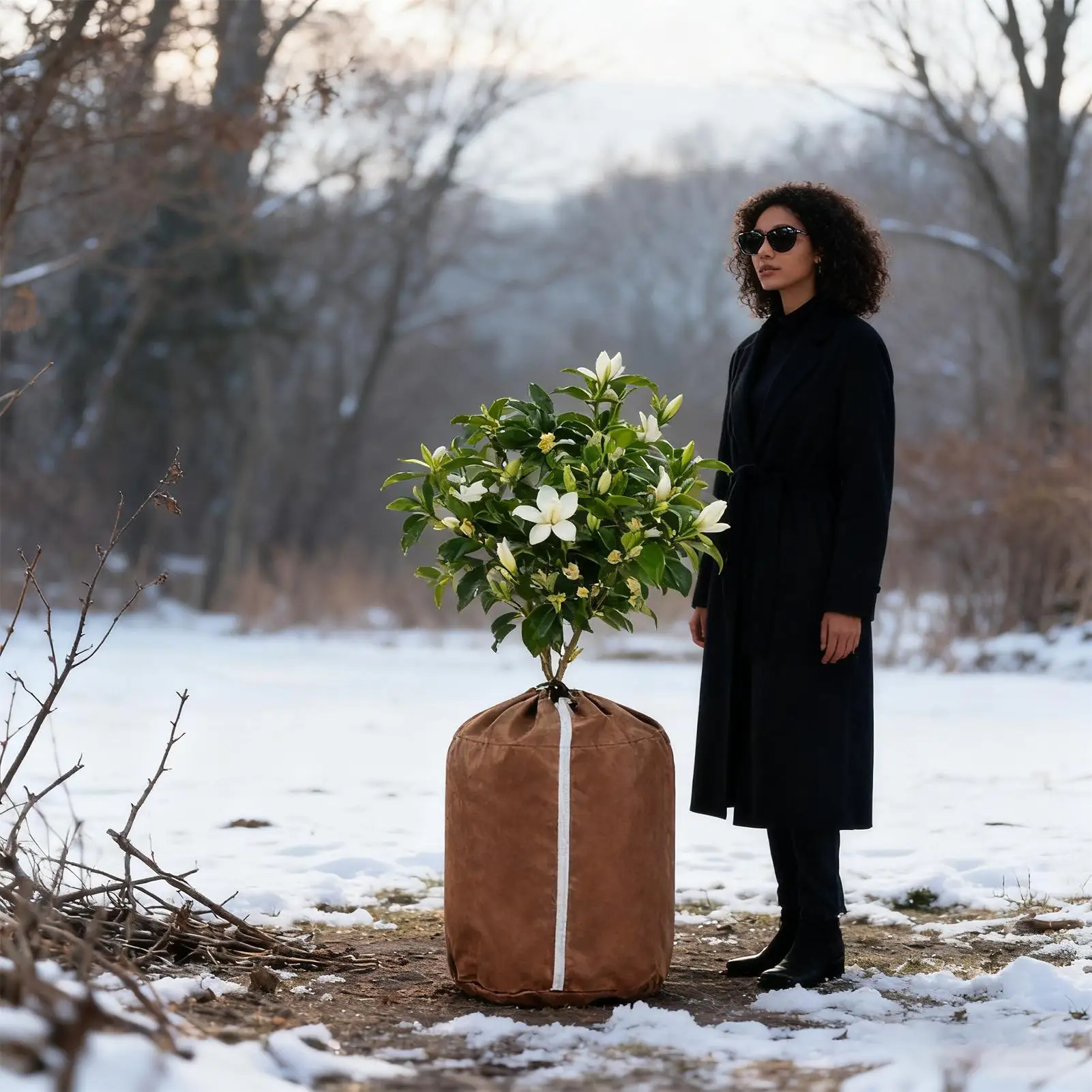 أغطية النباتات بطانية حماية من التجميد درع الشمس غطاء نباتي شتوي قابل للتنفس حماية من التجميد لشجرة الحديقة شجيرة الورد #2