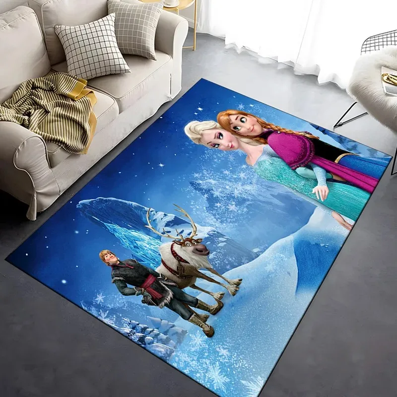 Frozen rug, non-slip rug, washable bathroom doormat, kitchen, living room, bedroom, Disney cartoon print, home décor