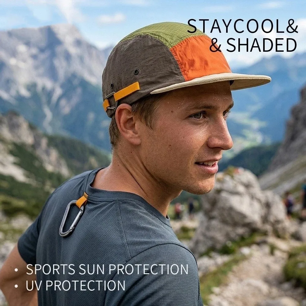 5-panel Men Baseball Caps Lightweight Breathable Quick Drying Cap Color Matching Sun Protection Duck Tongue Cap