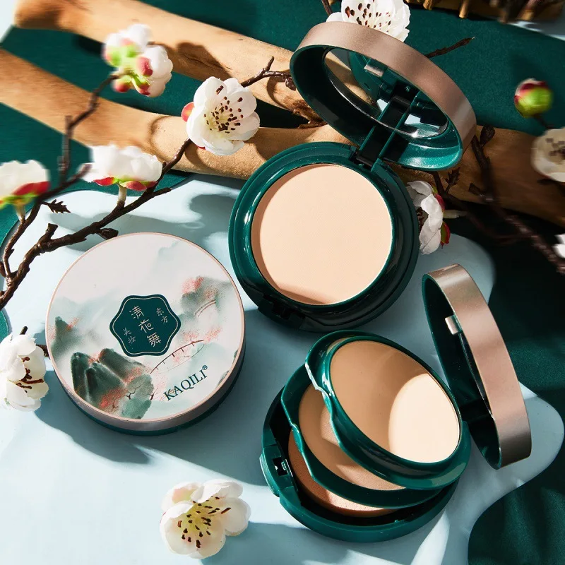 

Chinese Antique Double-layer Powder Concealer Setting Loose Powder Trimming Dry and Wet Powder Facial Makeup