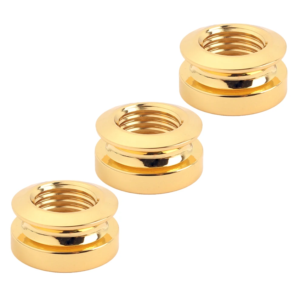 

3 Pcs Golden Ring Guitar Strap Jack Endpin Adaptor Button Pickup Stereo Chrome Cable