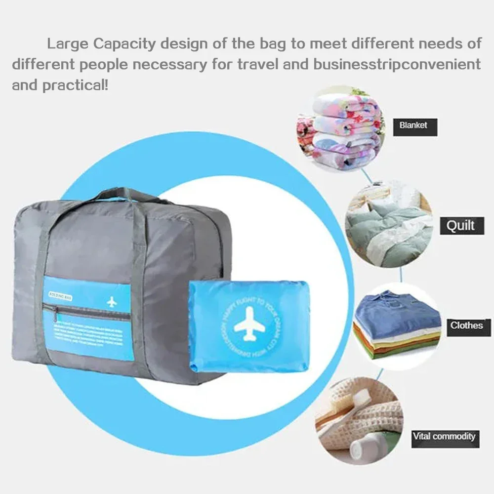 Portátil dobrável grande capacidade Travel Storage Bag, Multi-Funcional Airline Bag, movendo Duffel Bags, Sports Weekend viagem sacos