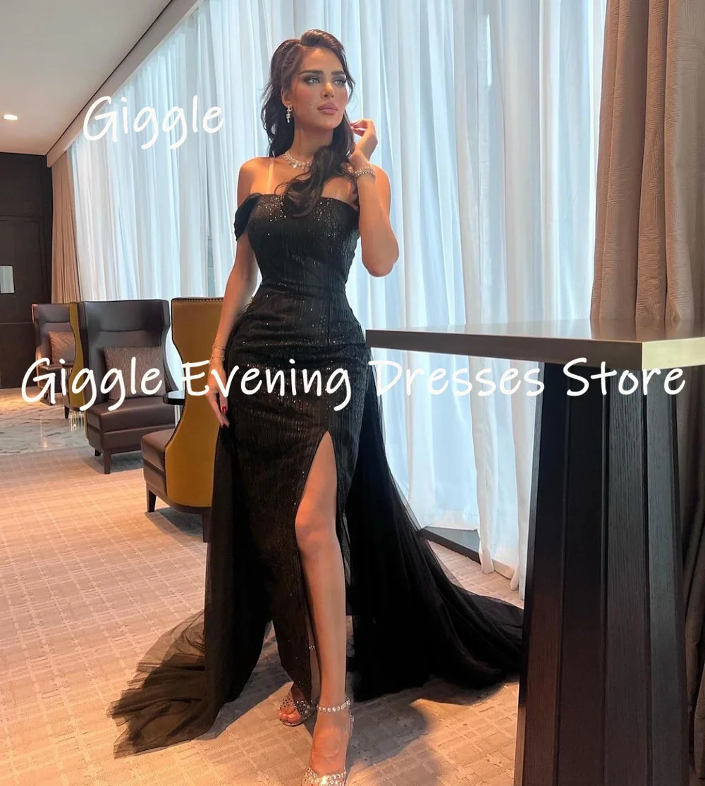 Giggle Satin Off-the-shoulder Lace Populer Ruffle Formal Prom Gown Floor-length Evening Elegant Party Dresses for Women 2023