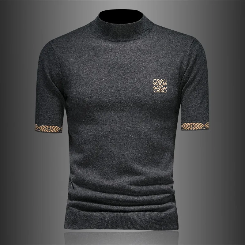 

Мужской вязаный свитер Vm с круглым вырезом и вышивкой, из смесовой шерсти, модный повседневный зимний топ