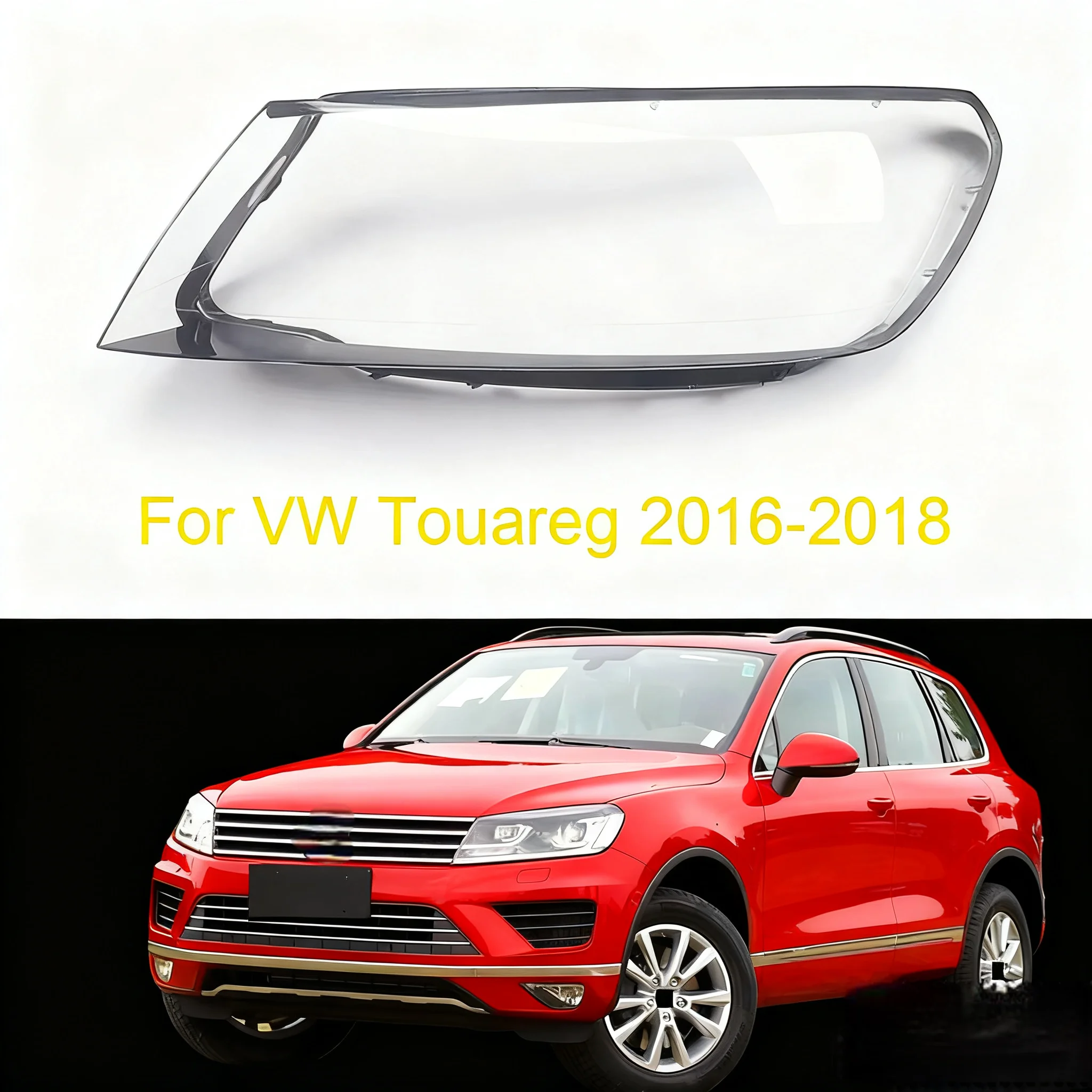 ل Volkswagen VW طوارق 2016 2017 2018 سيارة الجبهة عدسة المصباح الأمامي غطاء كشافات قذيفة شفافة عاكس الضوء الزجاج مصباح الإسكان