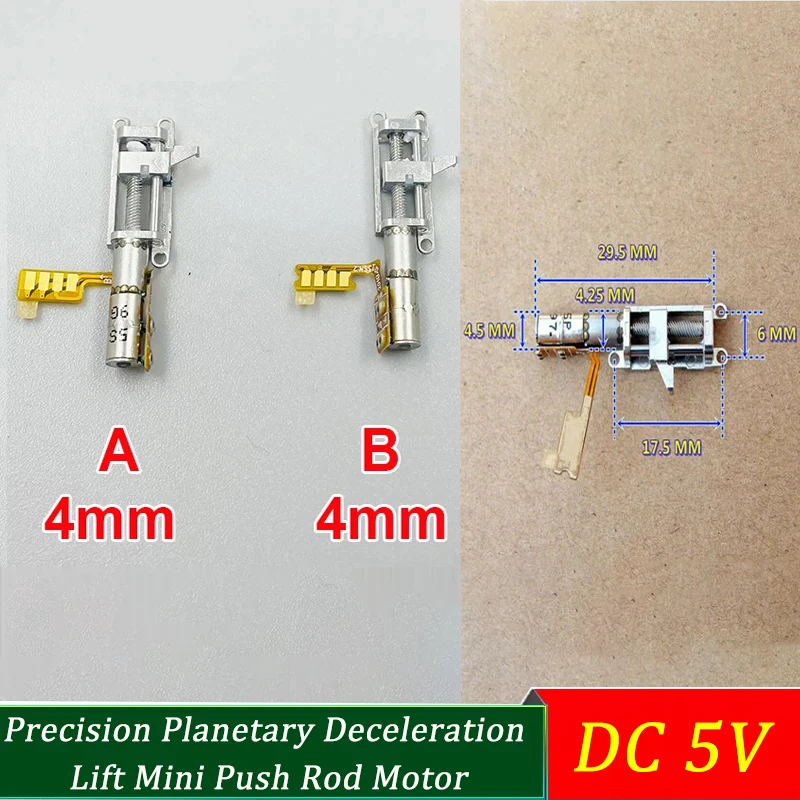 Precision Planetary Deceleration Linear Actuator, DC 5V Long Stroke Mini Push Rod Stepper Motor with Ball Bearing