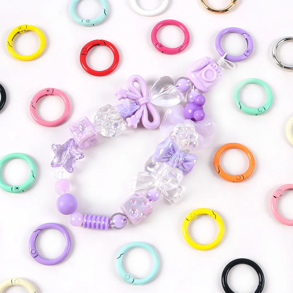 

1Pcs Colorful 23mm Alloy Trigger Round Snap Keyring Buckle Snap Hook O Ring Buckle for Keychain Bag Purse DIY Accessories