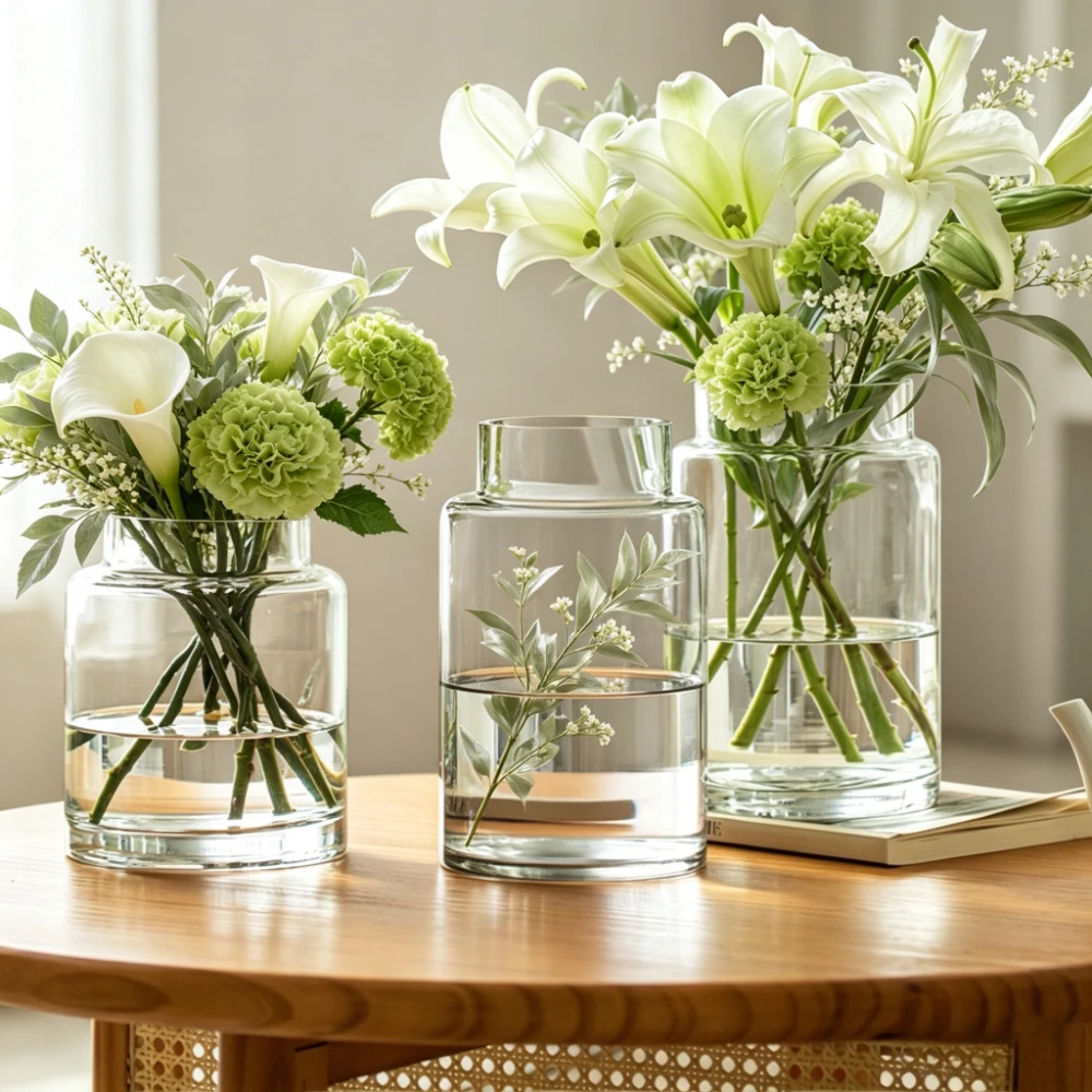 Glass Vase Nordic - Minimalist Transparent Glass Vase Large Caliber