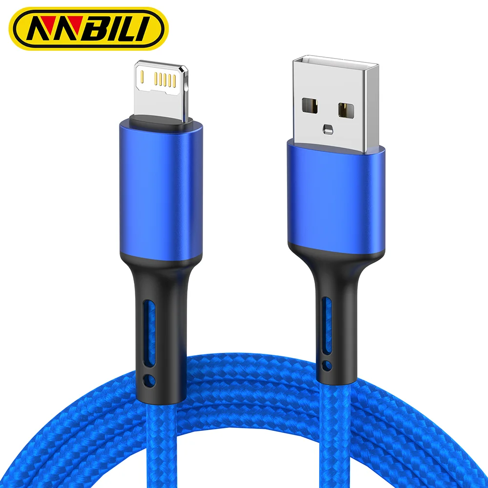 NNBILI 3A USB Cable For iPhone 14 13 12 11 Pro Max X XR 6s 7 8 Plus 3m 2m Lead Mobile Phone Fast Charging Cord Data Charger Wire