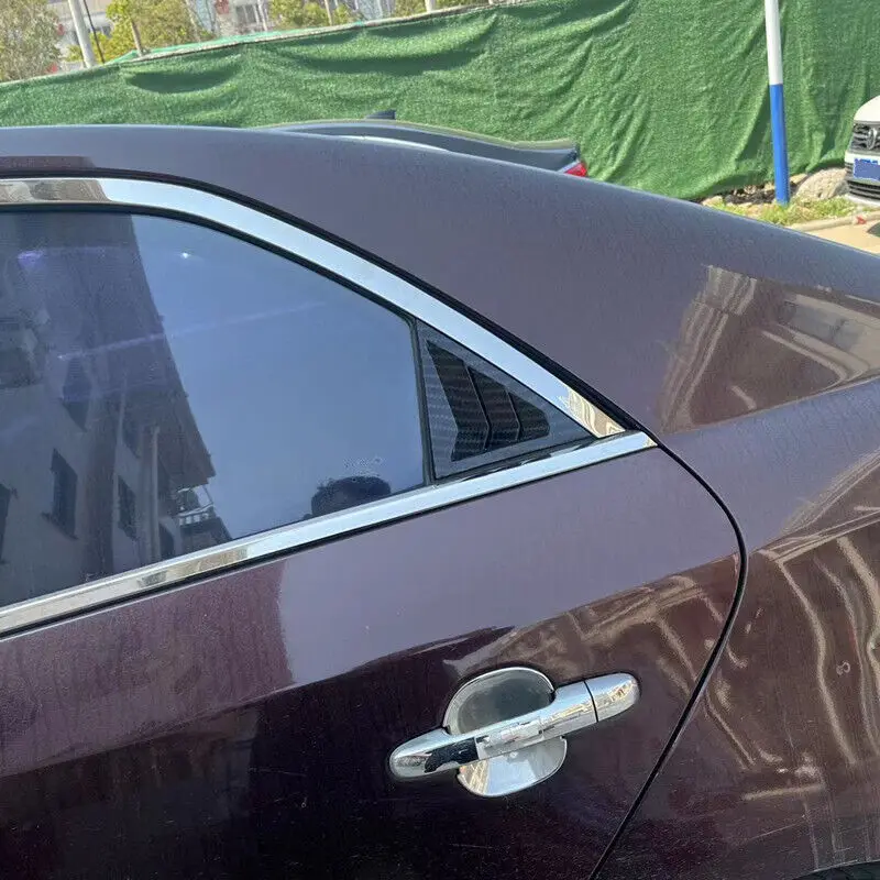 For KIA K3 Forte 2009-2013 2010 2011 2012 Car Rear Louver Window Side Shutter Cover Trim Sticker Vent Scoop ABS Carbon Fiber 4