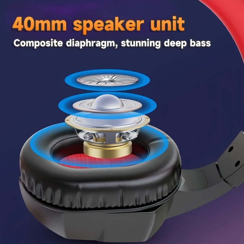 Immersive Battle，Dominate in All Aspects！This wired over-ear gaming headset，It's a top-rated tool for gamers。RGBCool Seven-Color