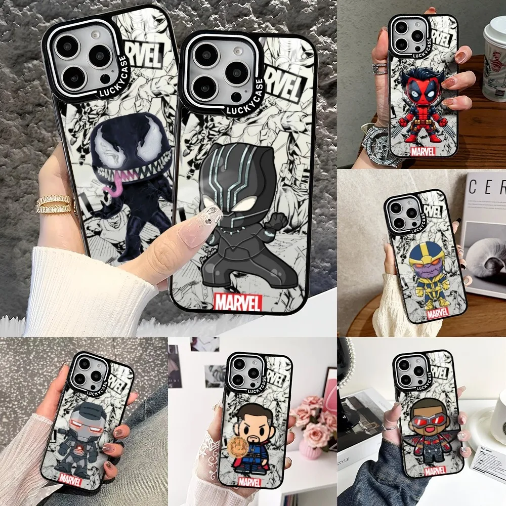 Venom Deadpool Cartoon Cute Phone Case For IPhone 16 15 14 13 Pro Max Transparency Shockproof Hard Funda