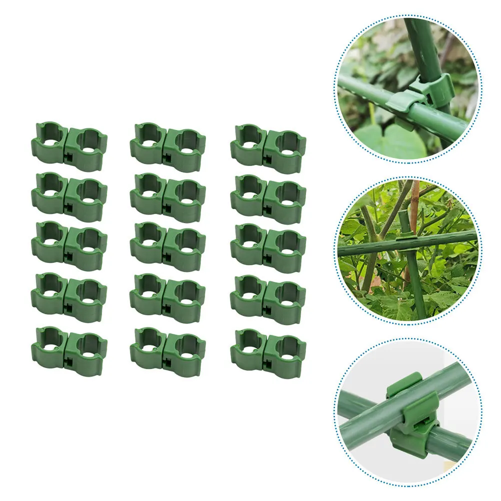 

50Pcs Garden Trellis Connectors Plastic Stake Clip for Plant Support Adjustable Vine Bracket Fastener for Tomato and Flowers