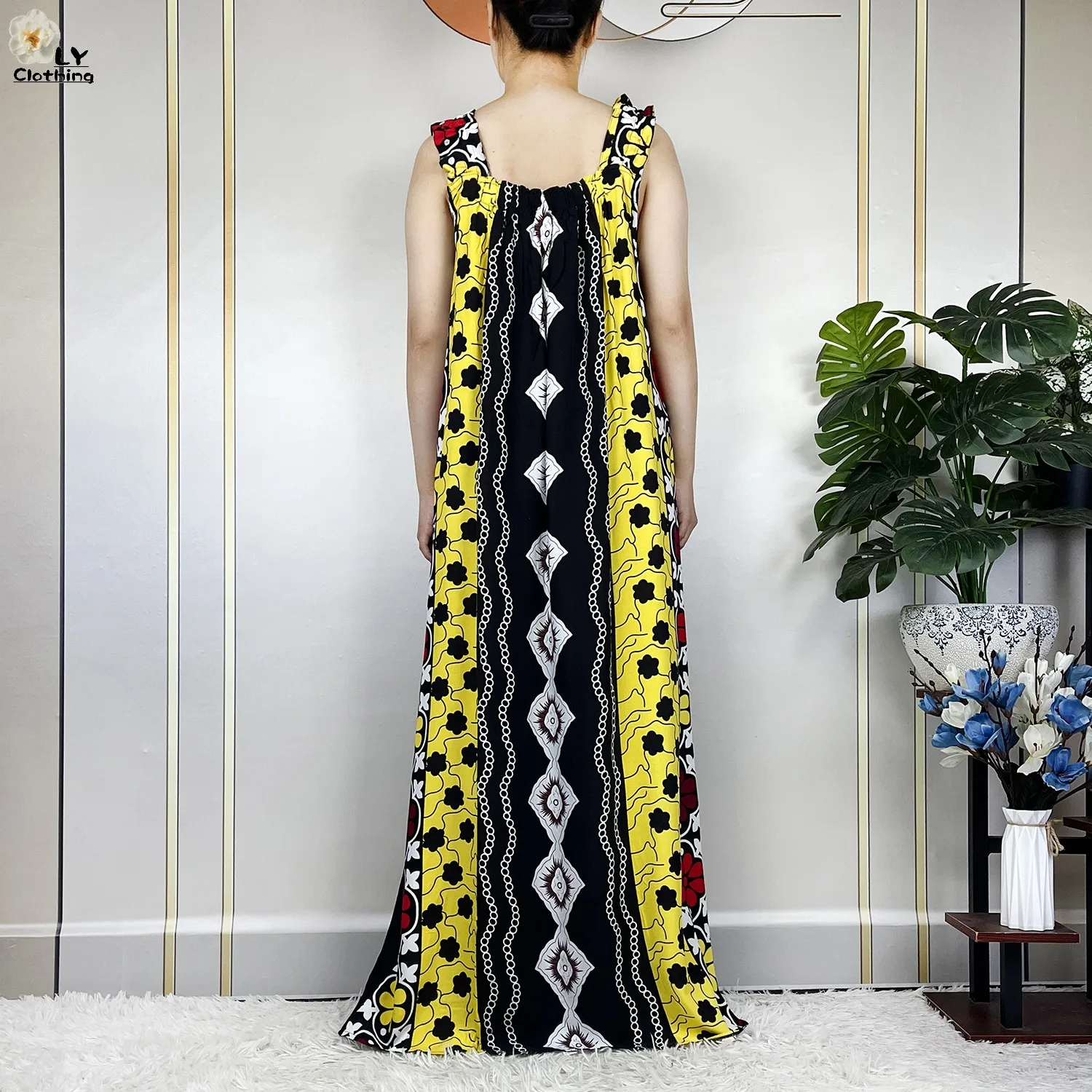 Vestido africano Dashiki sin mangas para mujer, caftán suelto con bufandas, elegante, de algodón, Dubai, novedad de verano, 2023