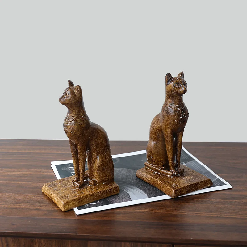Egyptian Cat Bookend Resin Craft Home Decor Ornament Gift