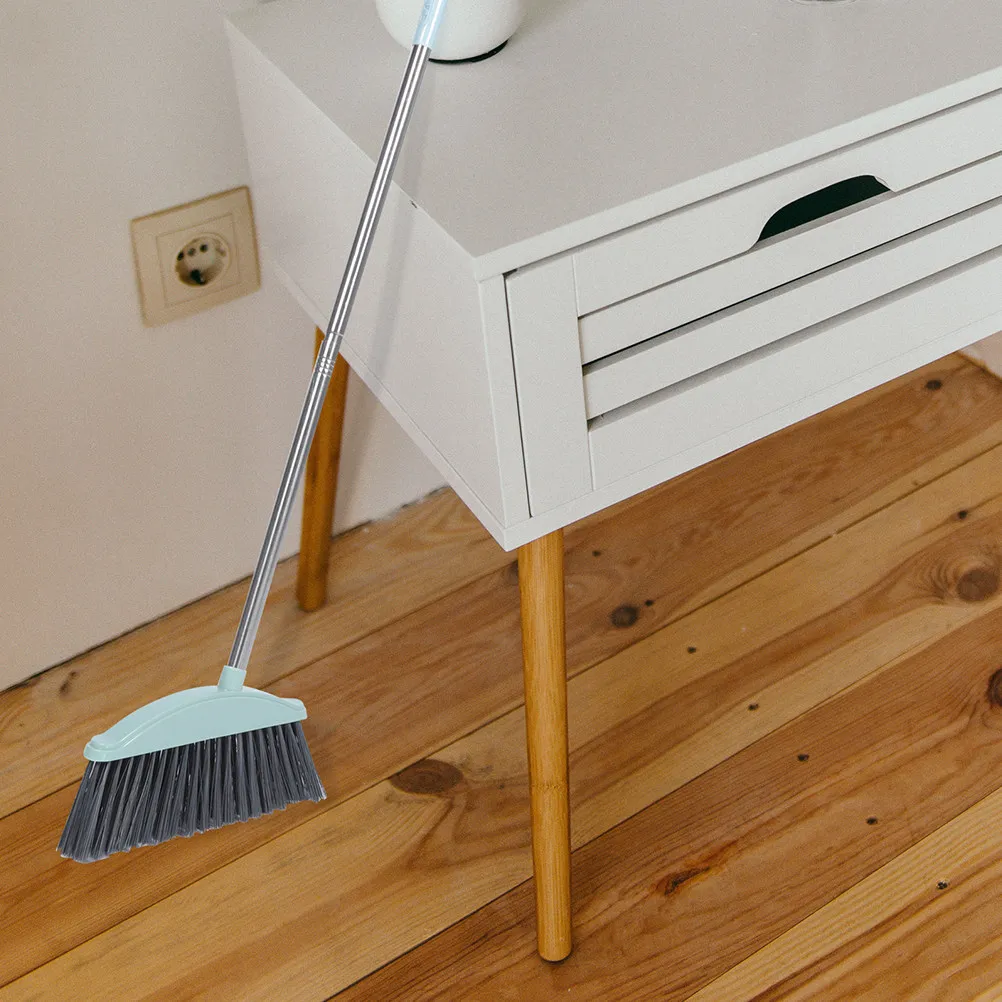 2Pcs Household Cleaning Broom Set with Metal Handle Stiff Bristles Wide Head for Easy Stoop Free Sweeping Indoor Outdoor Floors