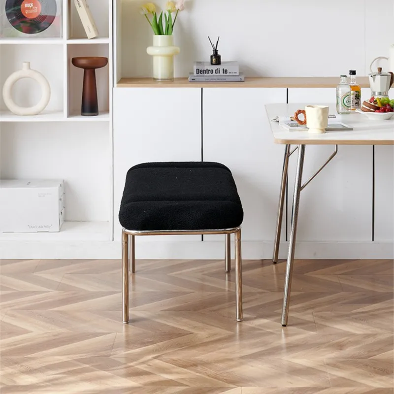 MOMO Stainless Steel Nordic Shoe Changing Stool Household Entrance Door Long Stool Bag House Living Room Porch Stool Bedroom