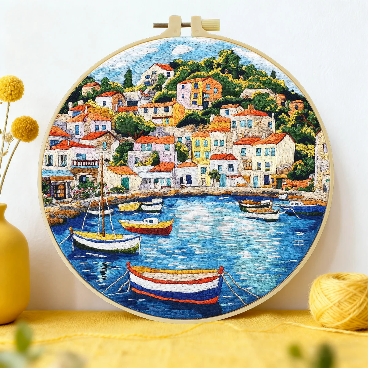 1pc 20X20CM/15X15CM 7.87/6.3inch Embroidery Starter Kit DIY Kit Home Decor, Ship, Embroidery Kit