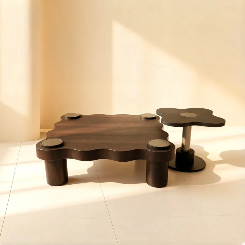 

Medieval style special-shaped coffee table combination, Italian minimalist living room household log coffee table