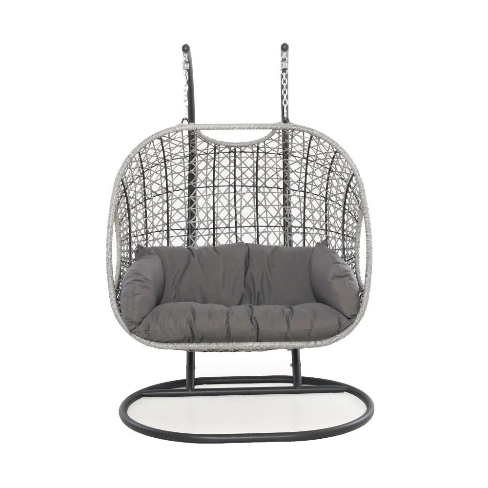 

Modern Garden with Sturdy Frame Two Seat Hanging Chair Rattan Outdoor Furniture
