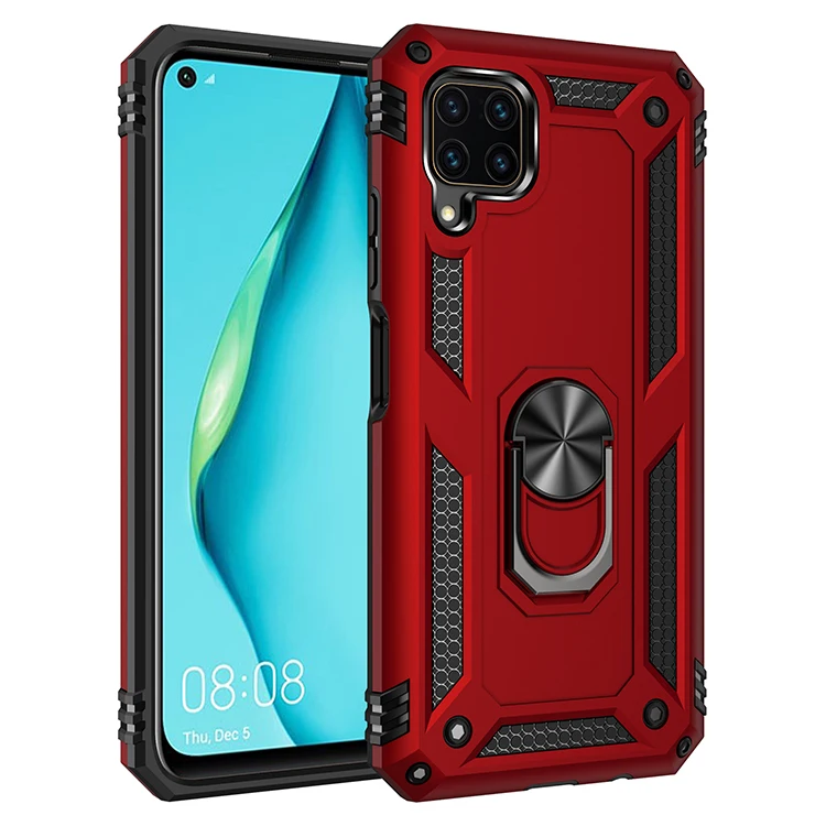 for Huawei P40 Lite Armor Shockproof Case for Huawei P 40 Lite Military Protective Ring Holder Magnet Case Cover