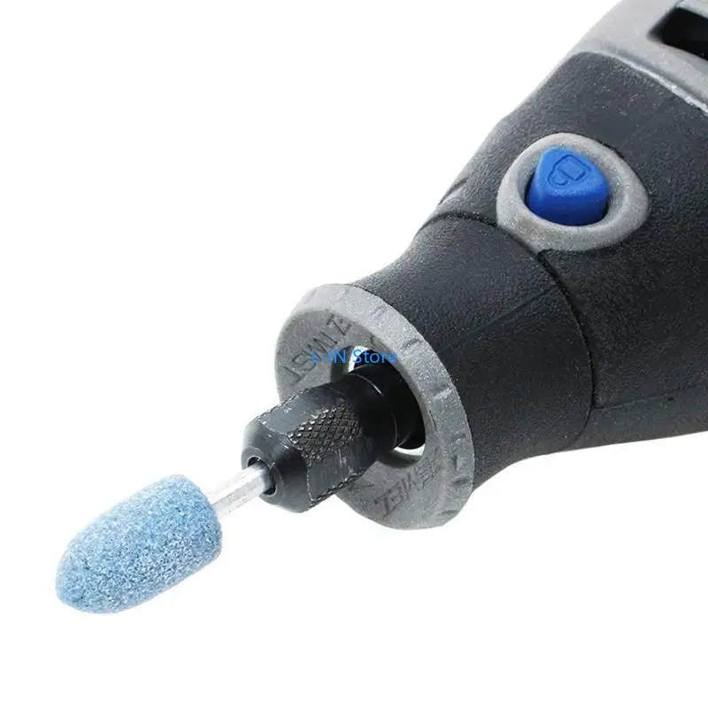 10 pezzi Professional Blue Abrasive Stone 3 mm Solvelamento gambo per punti montati sulla testa Bit macinazione durevole per