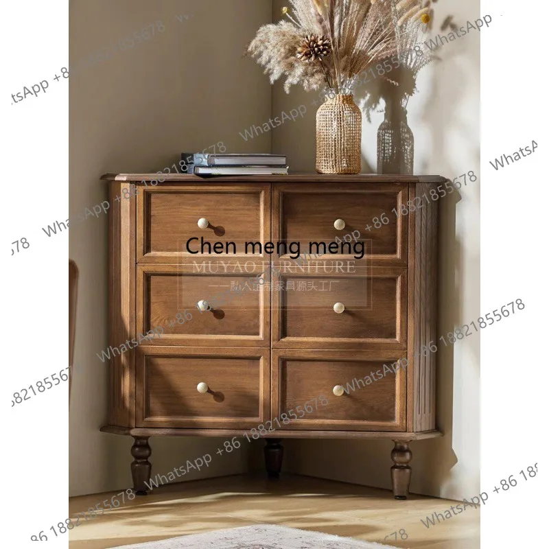 

American retro side cabinet triangular medieval locker classical corner locker