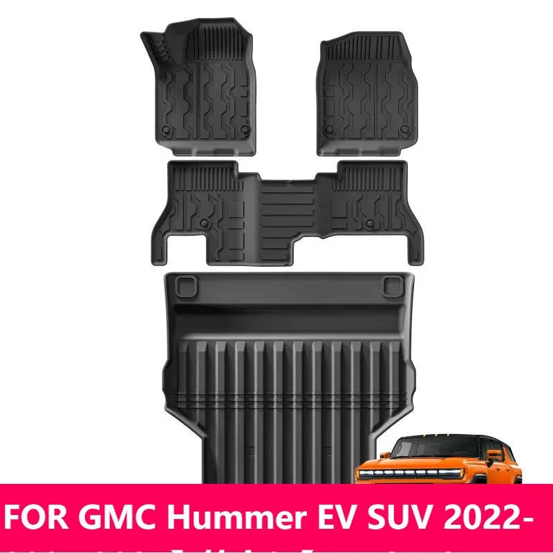 

For GMC Hummer EV SUV 2022-2024 2025 All-Weather TPE 3D Floor Mats Black