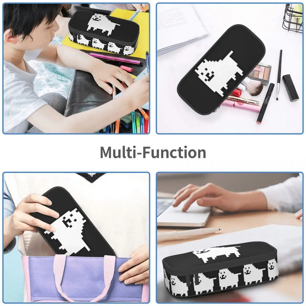 Cão irritante no espaço undertale toby videogame rpg lápis caso menino menina caneta caixa saco de papelaria suprimentos caneta titular saco