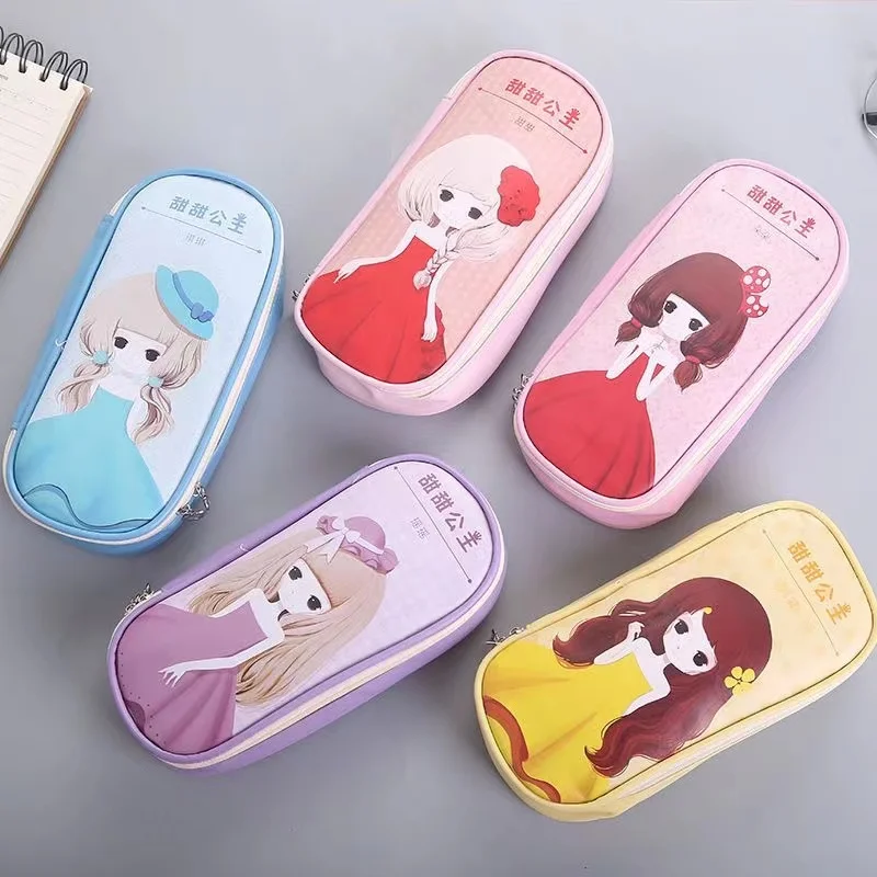 PU leather pencil case cartoon animal pencil bag School stationery storage bag student cute pen case kids pen bag gifts prizes