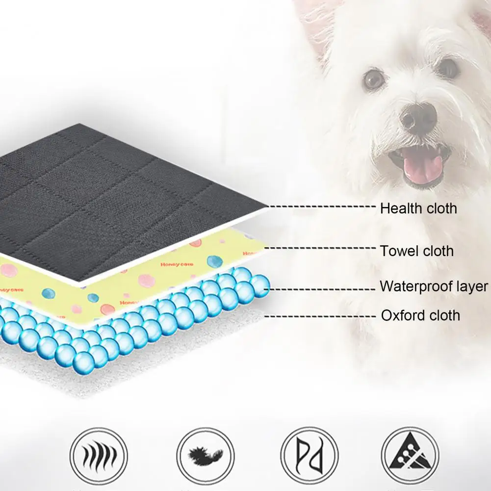 Durable Pet Pee Pad Machine Washable Pet Pee Pad Water Absorbent Anti-slip Leakproof Reusable Dog Puppy Potty Training for Pet