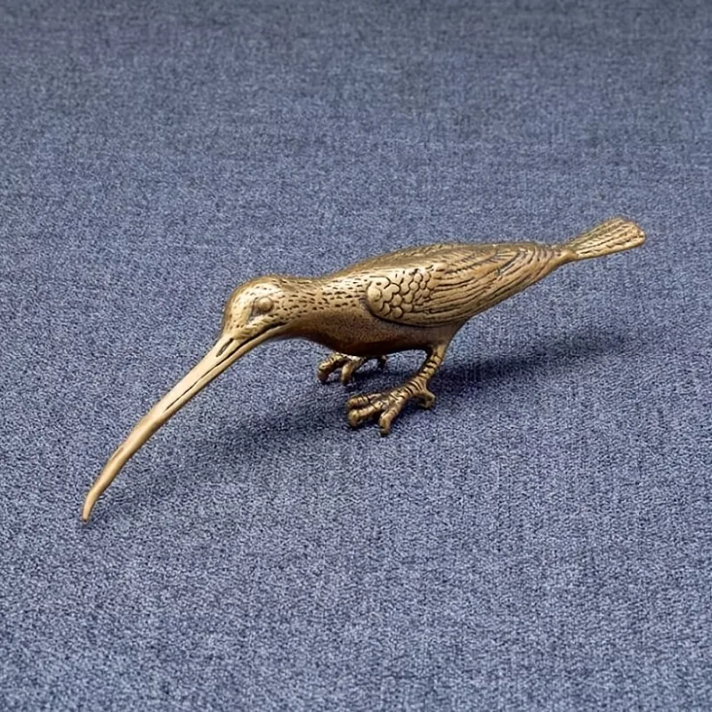 Solid Brass Humming bird Figurine Handcrafted Miniature Bird Statue Long Bill Desk Ornament Collectible Home Office Decor Gift