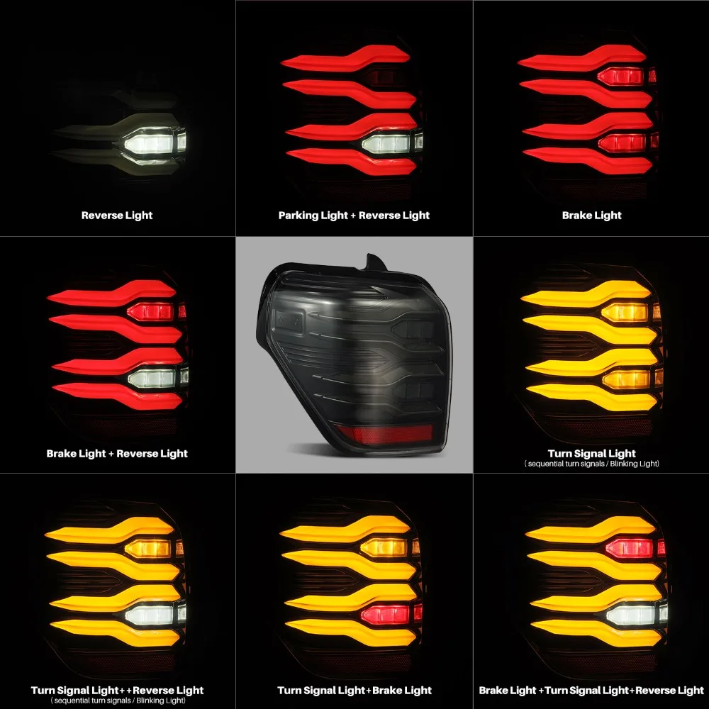 Fit 10-21 Toyota 4Runner LUXX-Series LED Tail Lights Repalcement Alpha-Black