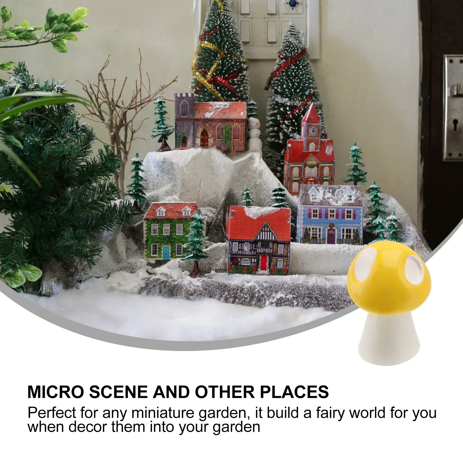 

50Pcs Miniature Resin Mushroom Ornament Colorful Small Garden Decoration Landscape Adornment DIY Fairy Garden Craft