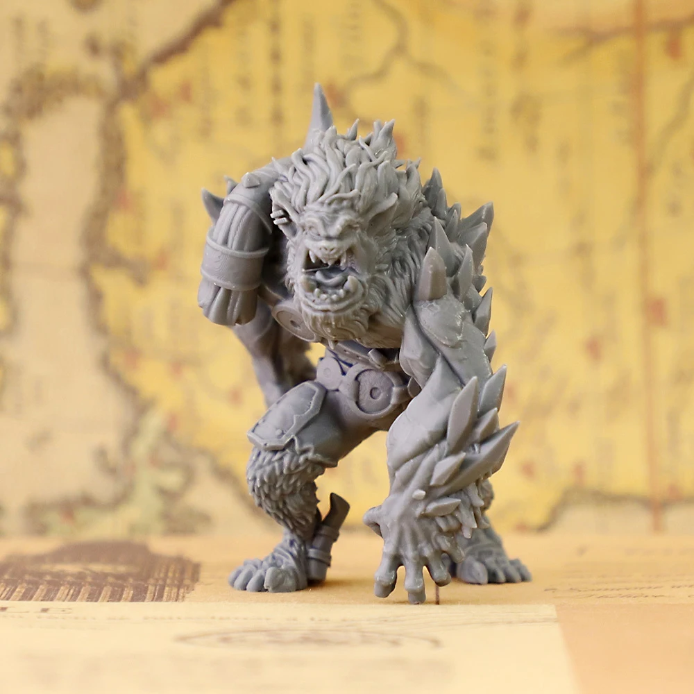 Armored Werewolf Miniature Unpainted Resin Figure Fantasy Tabletop Wargaming RPG Collectible Model