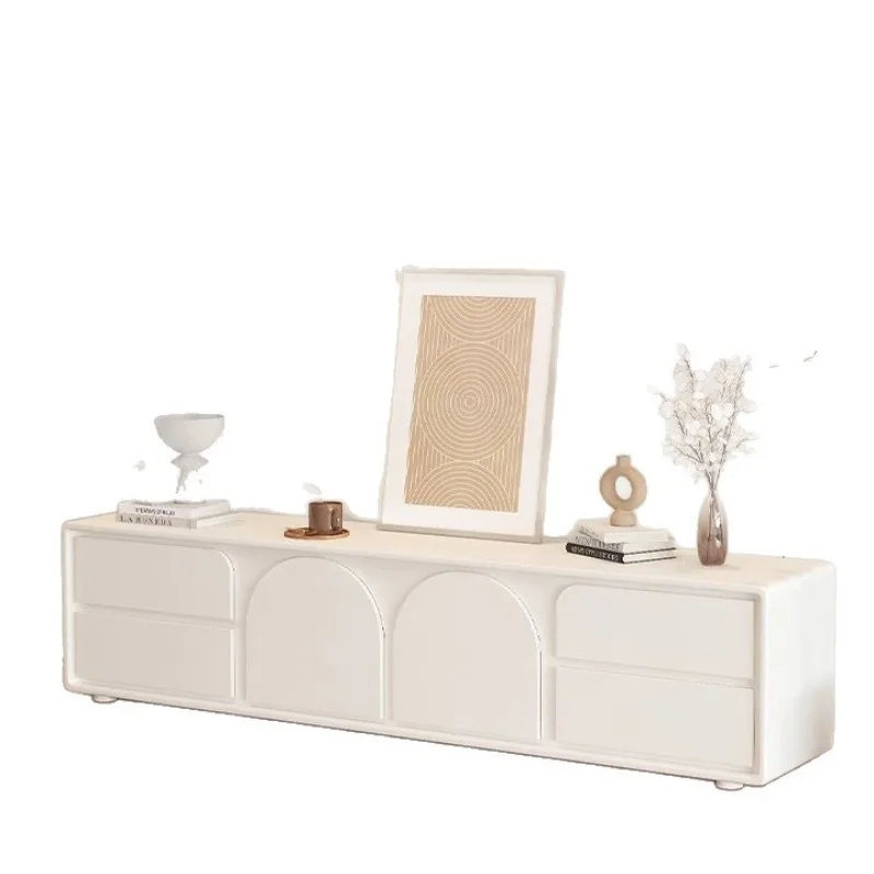 

French cream wind TV cabinet simple modern minimalist small apartment coffee table floor living room household TV cabinet