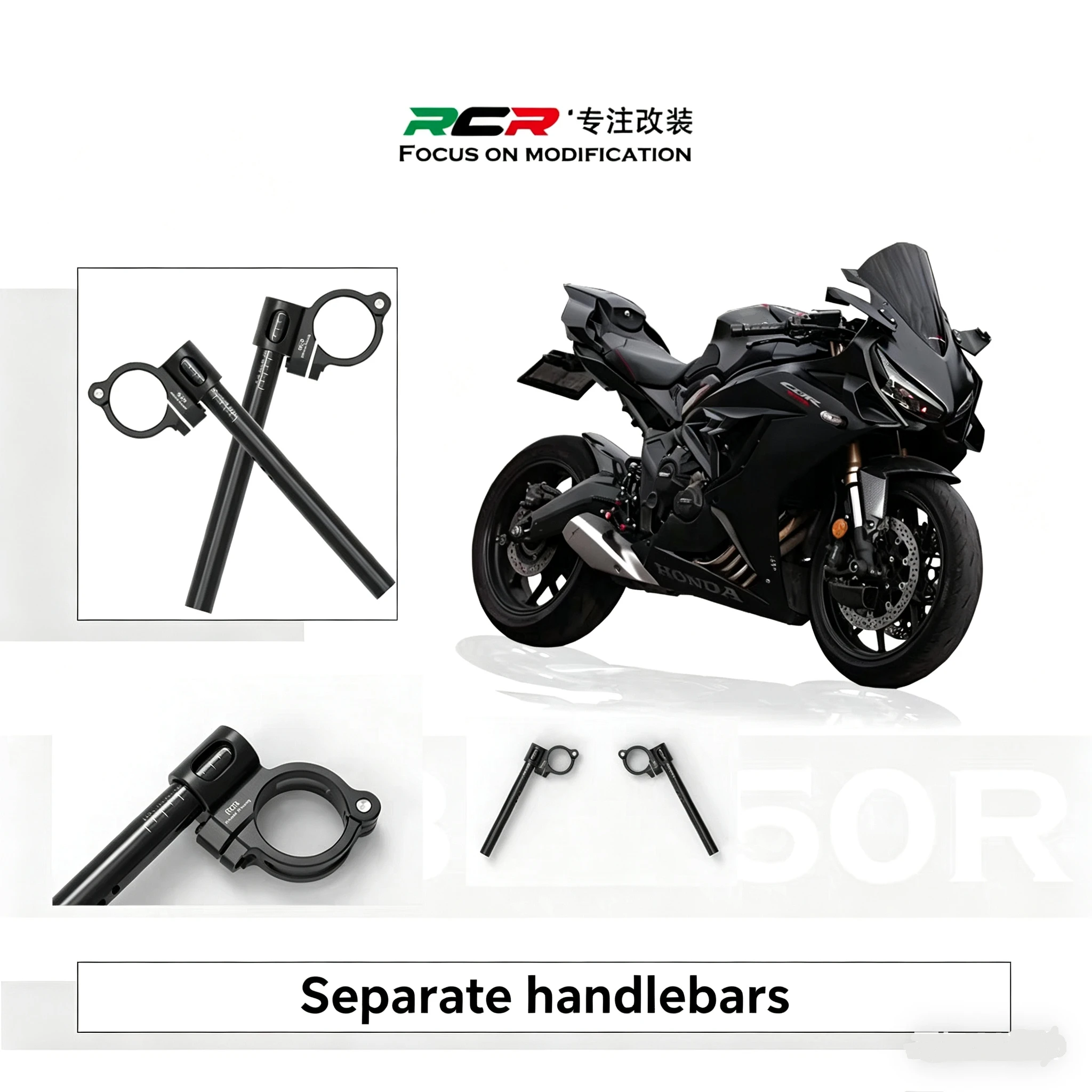 

Separate handlebars for motorcycles, suitable for Honda CBR650/RCB650/CBR650R/CBR 650R (2019-2023 models)