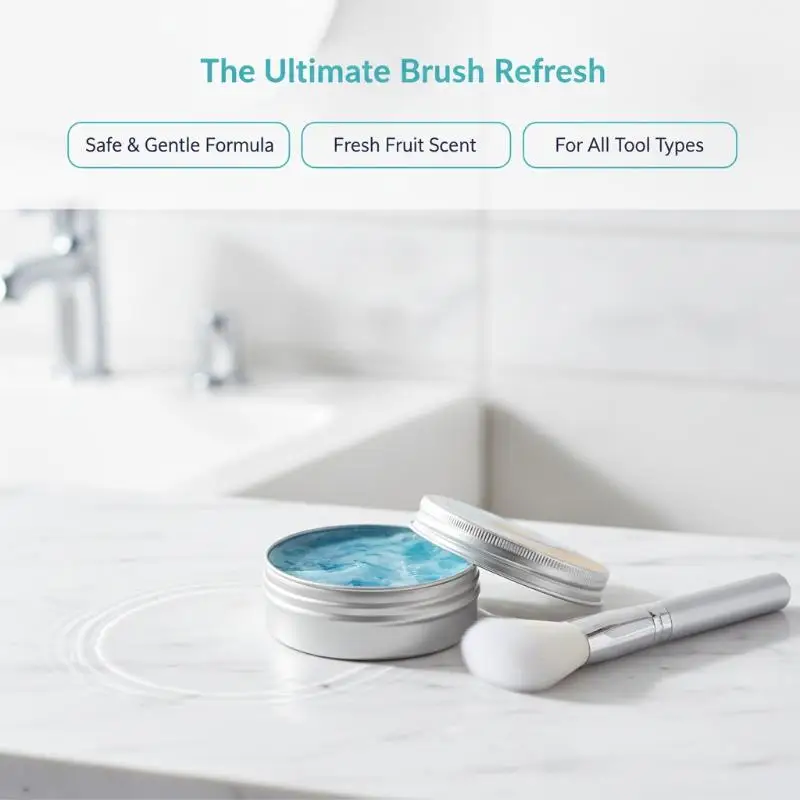 Fragrance-Free Solid Makeup Brush Cleaning Soap Hypoallergenic Cleanser for Cosmetic Sponges Brushes Ideal for Sensitive Users