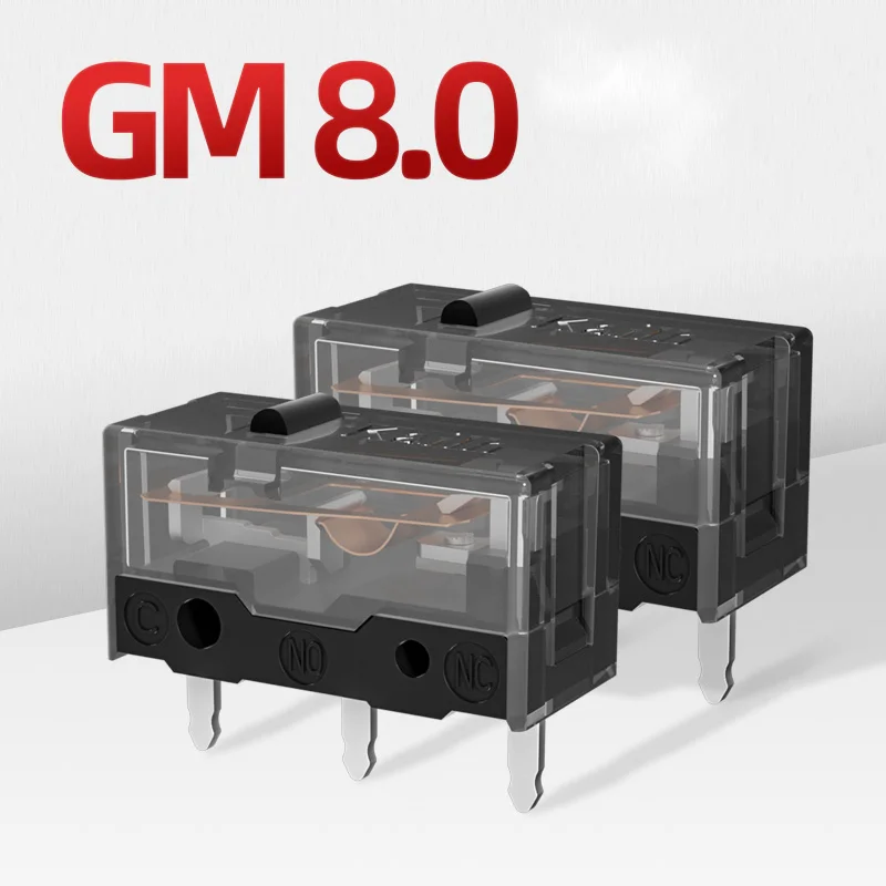 for Kailh GM8.0 Micro Switch 80M Life Gaming Mouse Micro Switch 3Pin Black dot used on Computer Mice Left Right Button 4pcs