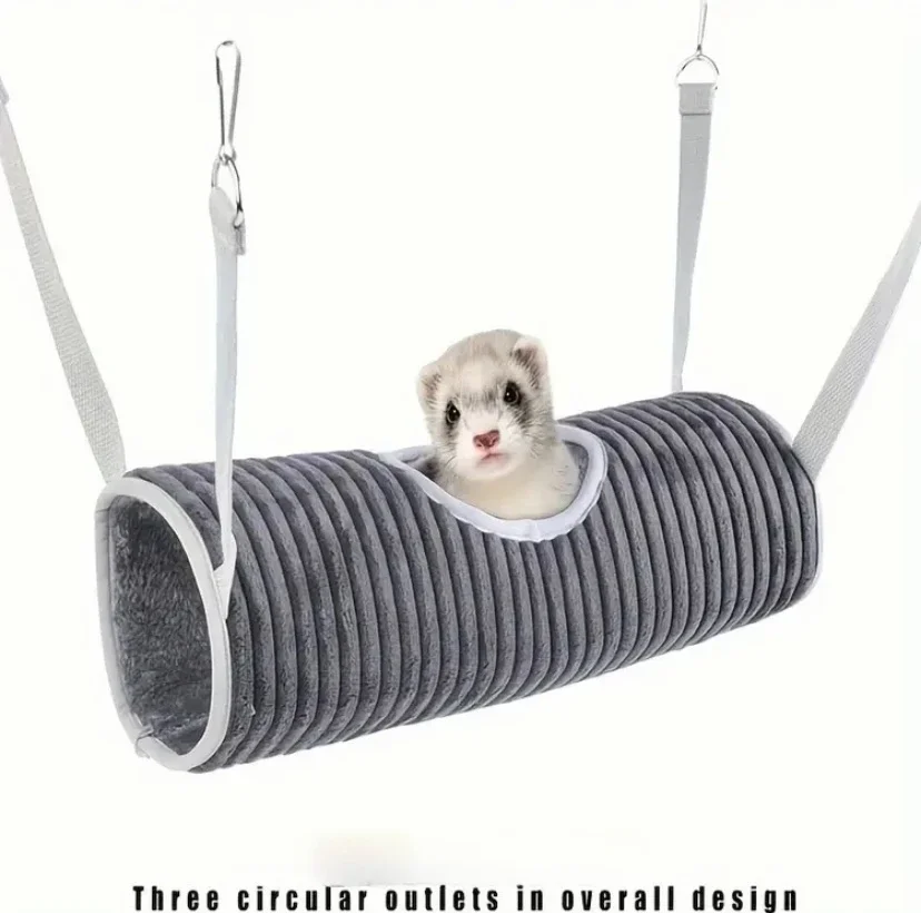 

2pcs Ferret Tunnel Hanging Hammock-stain-resistant Polyester,cozy Cotton Fill,ideal for Small Pets Like Mice&squirrels