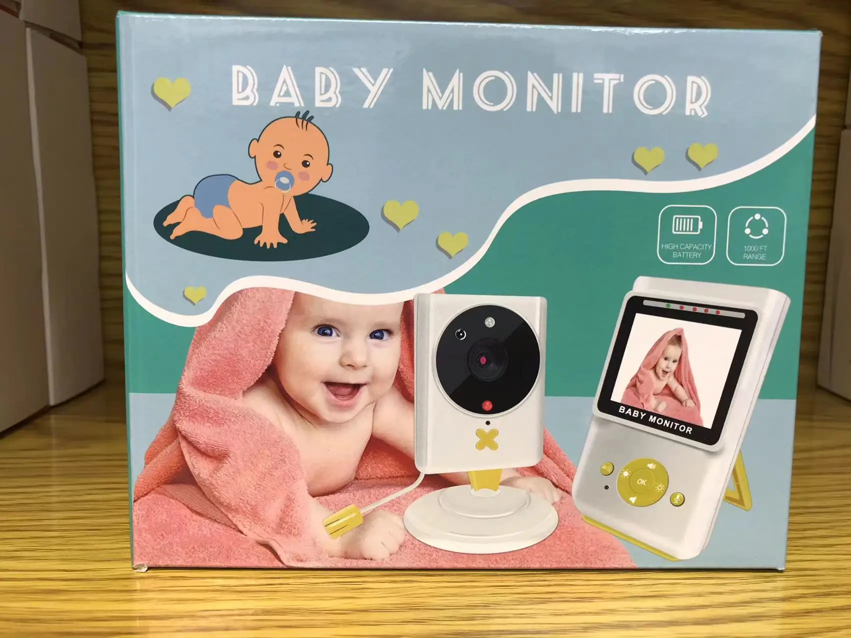 2.4Inch 2X Zoom Wireless Intercom Baby Monitor VOX Temperature Display Video Babysistter Camera