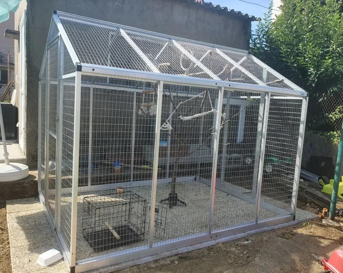 Outdoor aluminum aviary versatile bird home aluminum construction easy assembly  178x242x192 cm / 178x122x194 cm