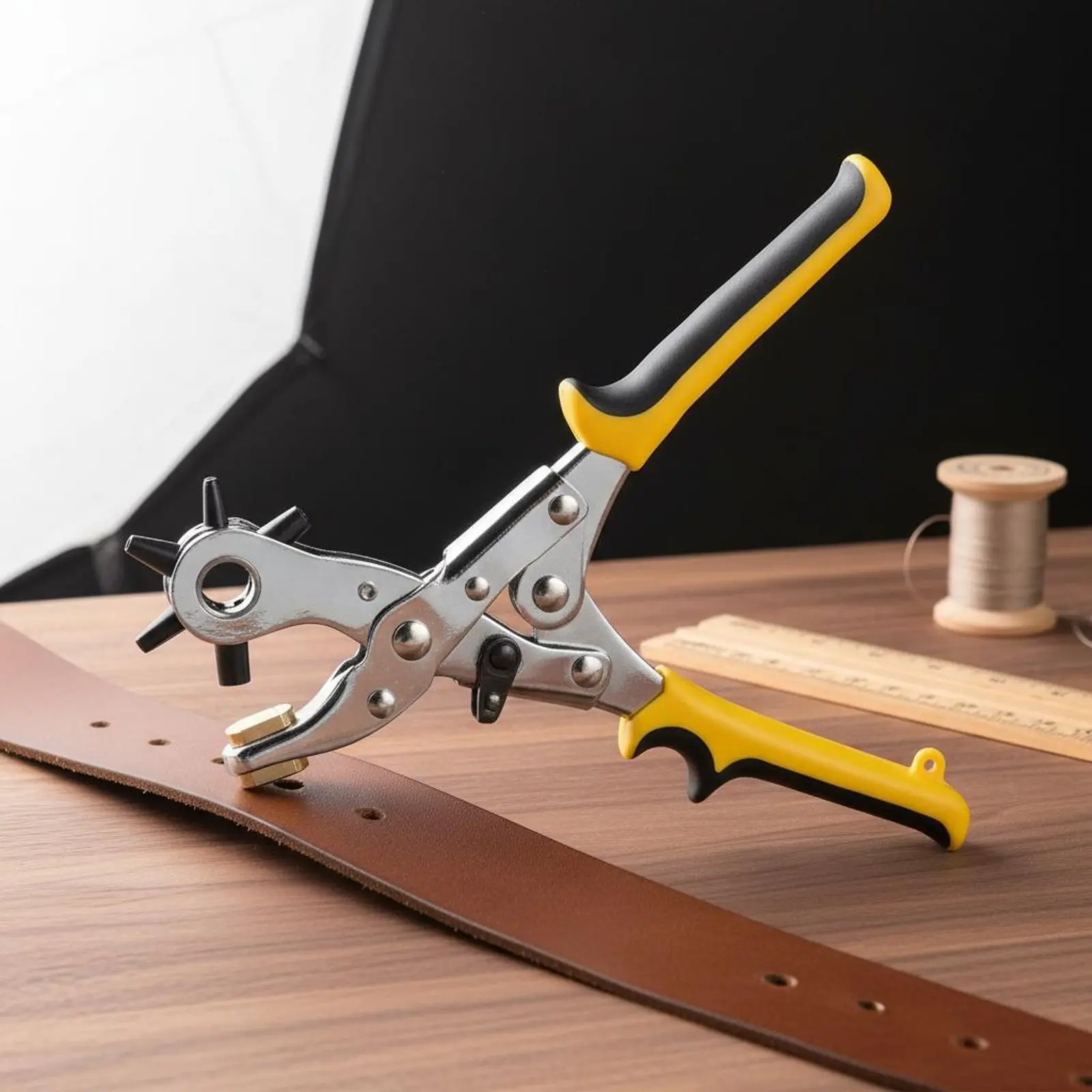 

Belt Hole Puncher Tool Precise Punching Watch Strap Hole Fabricator Rotary Perforate Tool Sturdy Steel Sturdy Functionality